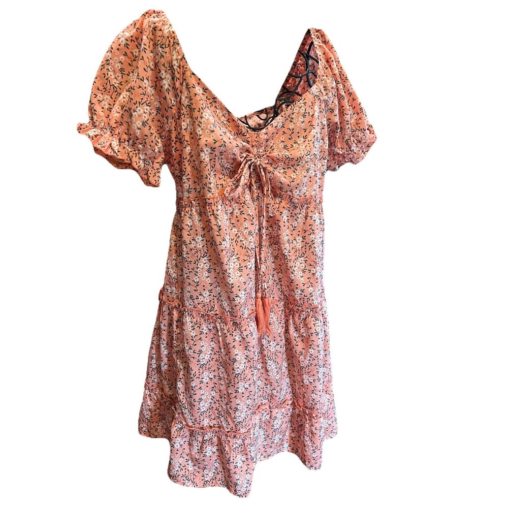 Indulge In Style Medium Pink Floral Babydoll Dress